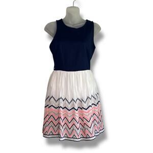 City Triangles embroidered open back dress